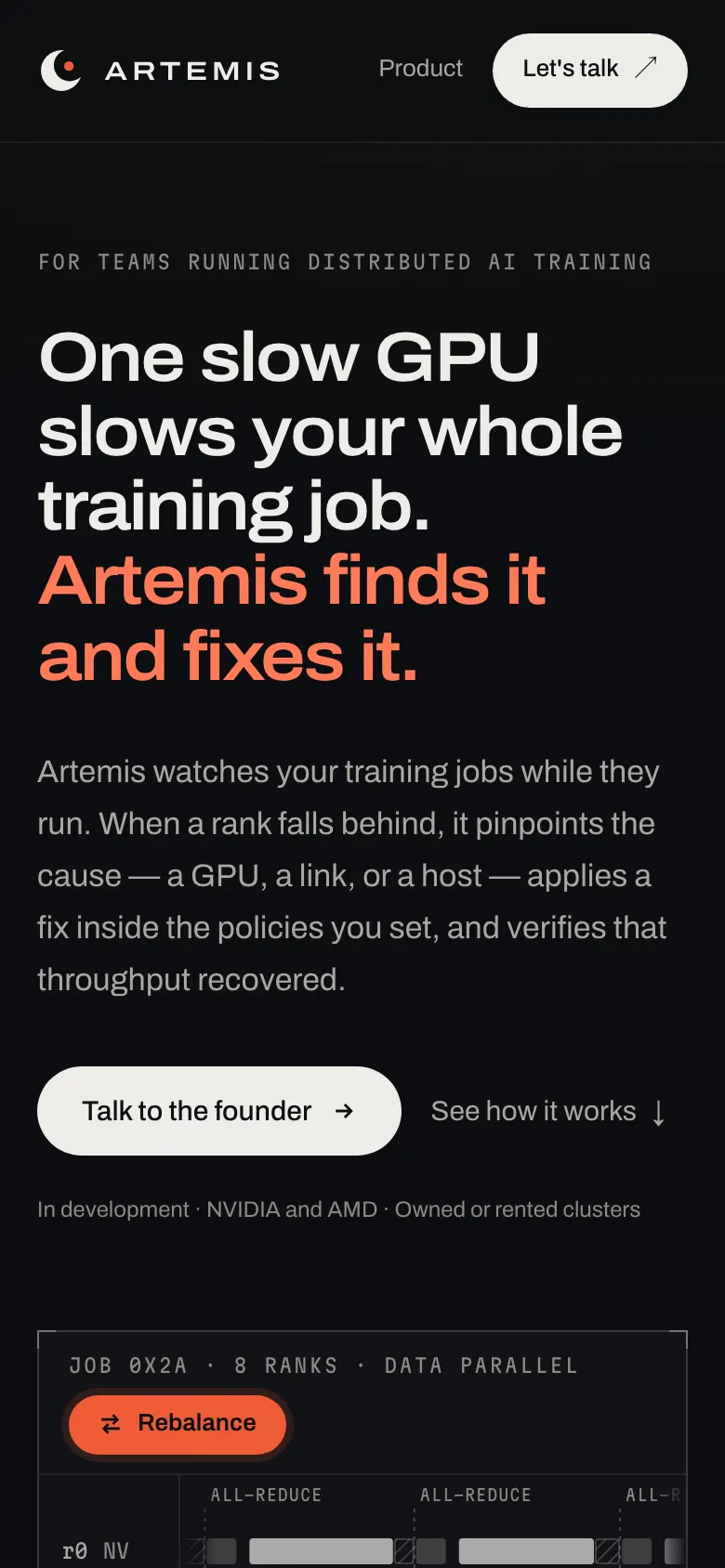 David's artemis page at davidczartoryski.com/Artemis, on a phone